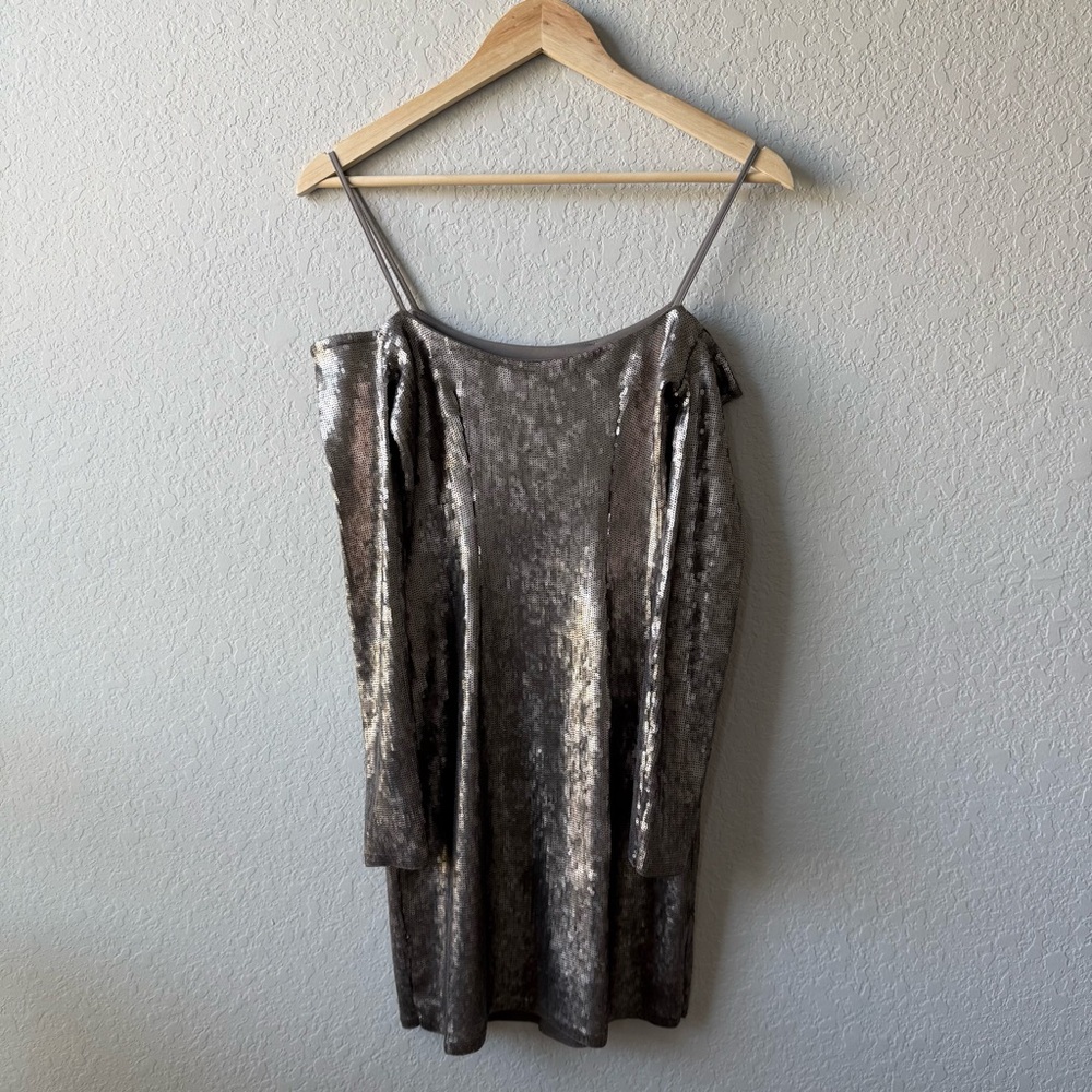 Express Metallic‎ Long Sleeve Dress - Picture 4 of 6